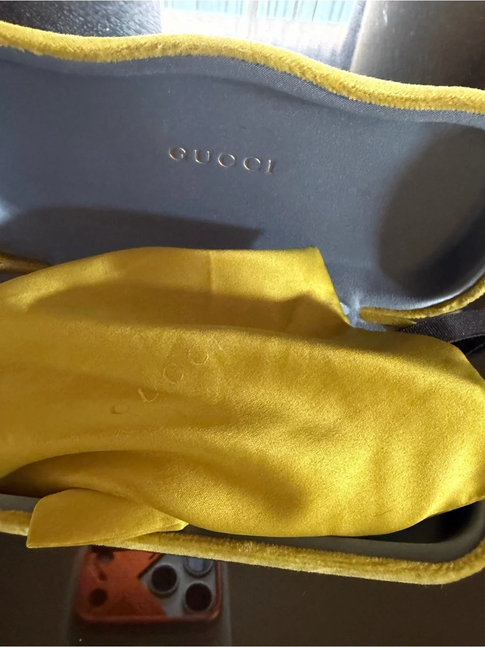 Gucci Black Eyeglass Frames with Gold-Toned Case Interior 54 17 150